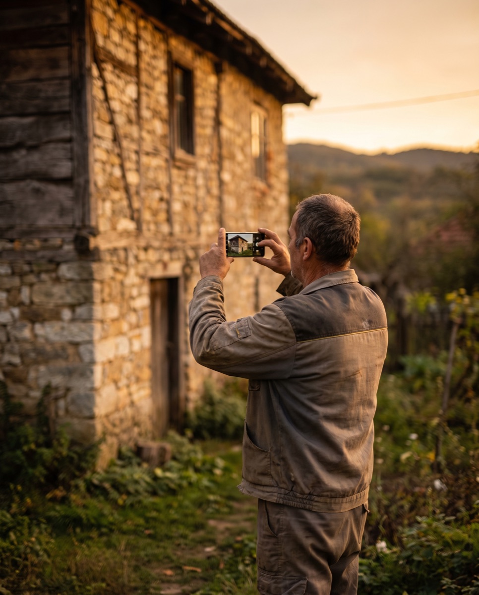 Naš saradnik snima foto-izveštaj o kući na terenu