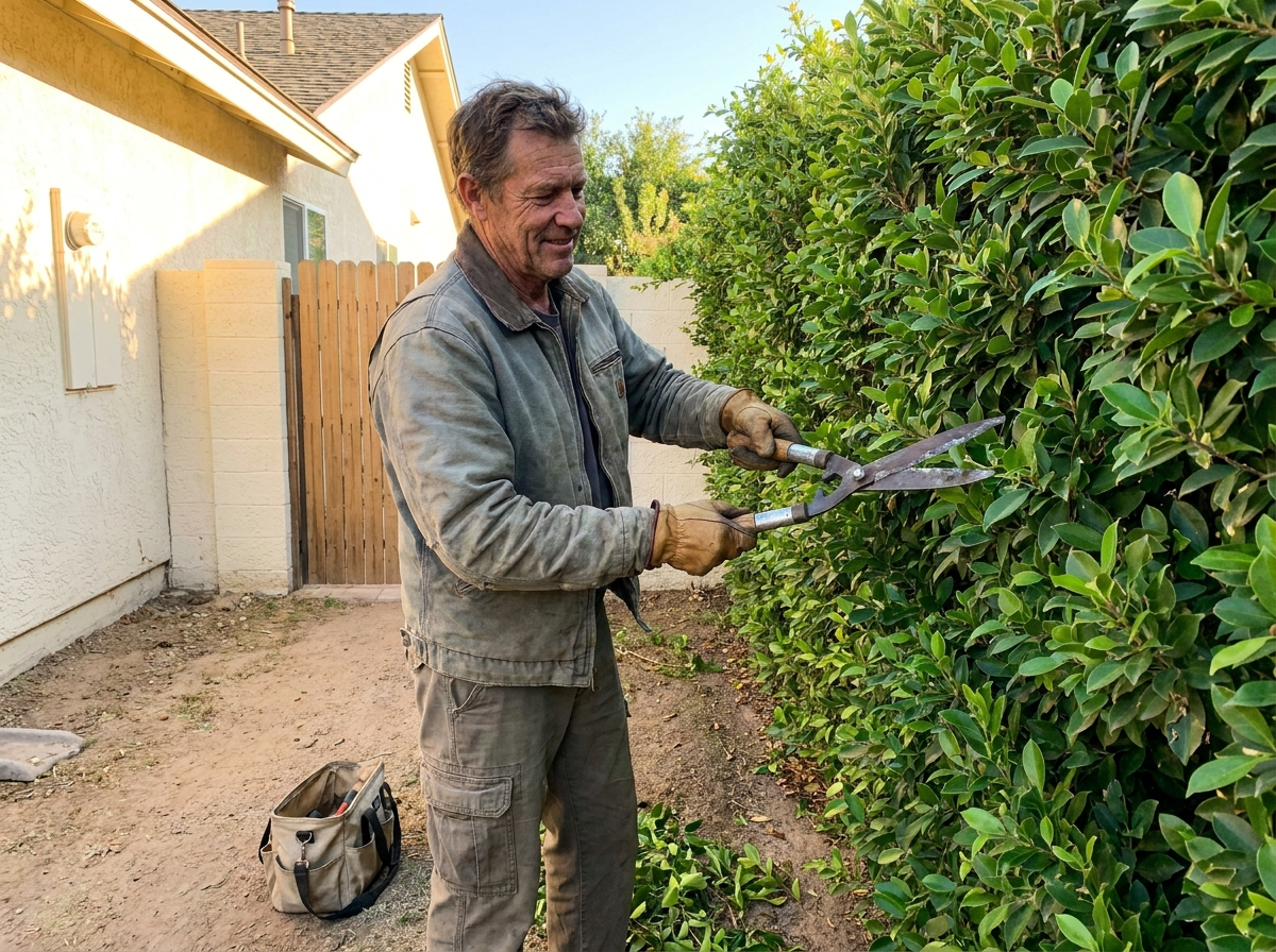 Heckenschnitt im Garten